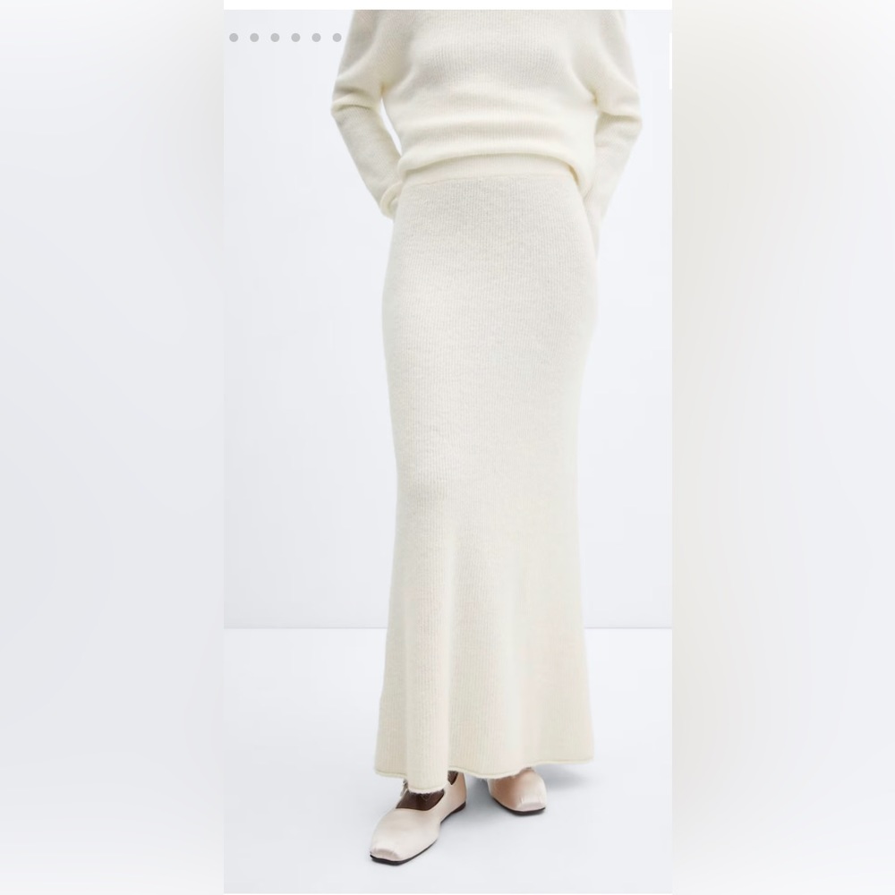 Mango knitted wool blend long skirt